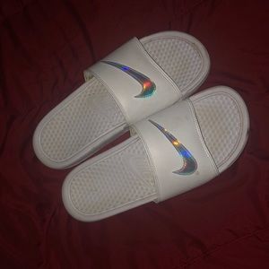 Nike flip flops (reflective) swoosh